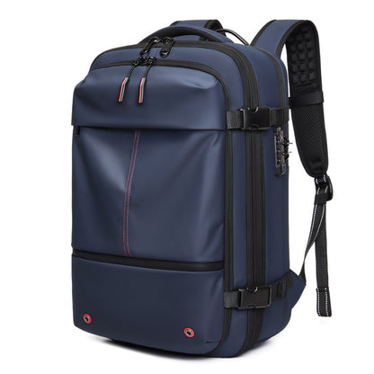 Zaino da viaggio AeroMax blu con sistema di compressione